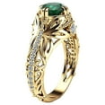thumbnail image 1 of CILENON Green Zircon Ring Gold Wedding Jewelry Rings Fashion Rhinestone Jewelry Ring (Gold,6), 1 of 6