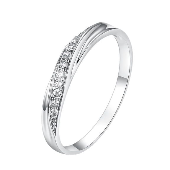 CILENON Happy New Year Gift Cubic Zirconia Ring Silver Rose Gold Promise Rings Delicate Design Diamond Fashion Ring Light Luxury High Grade Ring