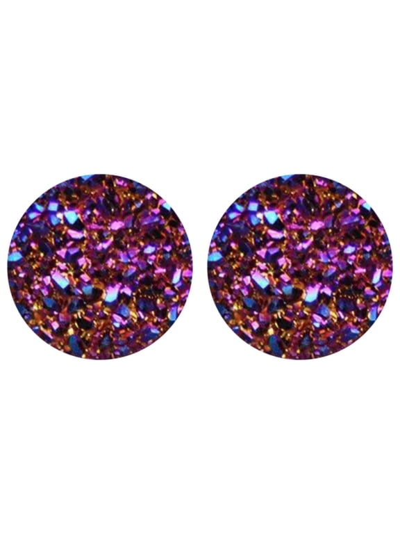 Hoops Ear Earrings 2024 New Lymphvity Magnetotherapy Earrings Mag Studs Crystal Earrings Non Piercing Acupressure Earrings For Women Men (Purple3,10mm )