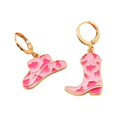 thumbnail image 1 of CILENON Hoops Enamel Western Cowboy Boots Earrings Cowboy Pendant Earrings (Pink,One Size), 1 of 5