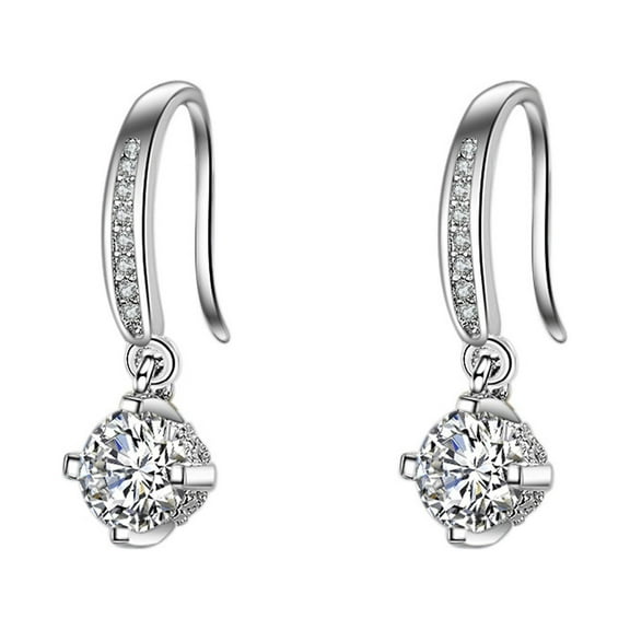 CILENON Hoops Fashion Simple Earrings Temperament Earrings Sweet Jewelry Ear Jewelry Female Earrings (Silver,One Size)