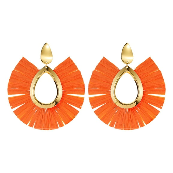 CILENON Hoops The Latest European Style Simple Fashion Is Suitable For Women'S Party Jewelry Earrings (Orange,One Size)
