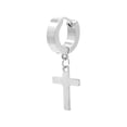 thumbnail image 1 of CILENON Hoops Titanium Steel Men'S Cross Earrings Stainless Steel Hip Hop Trend Earrings Stud Earrings (Silver,One Size), 1 of 3