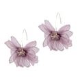 thumbnail image 1 of CILENON Hoops Wind Fairy Air Fabric Large Petal Flower Earrings Sen Series Earrings Female Korean Style Fresh Earrings (Purple,One Size), 1 of 6