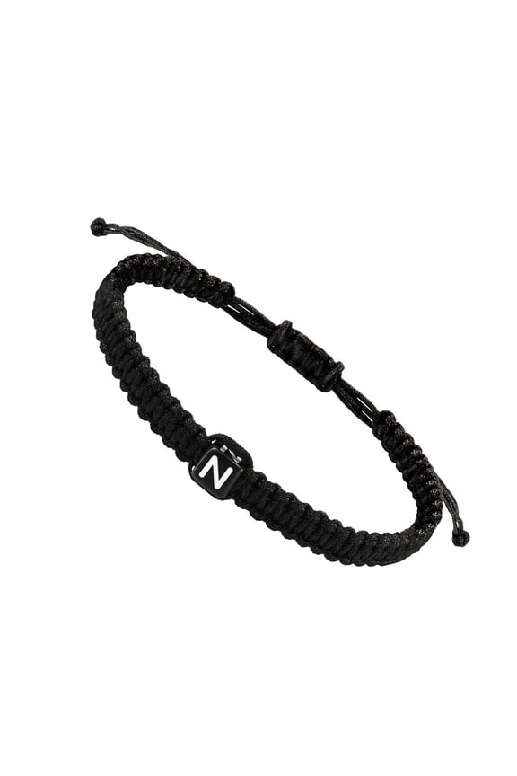 Initial Bracelet Dainty Letter A To Z Charm Initial Bracelets For Women Handmade Braided String Bracelet Thanksgiving Day Gift For Teen Girls Friends Wife(N,One Size)