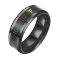 thumbnail image 1 of CILENON Jewelry for Women Titanium Steel Temperature Ring Body Temperature Smart Temperature Change Color Titanium Steel Display Ring Engagement Ring Gold Plated Rings Pavoi Jewelry(Black,6), 1 of 6