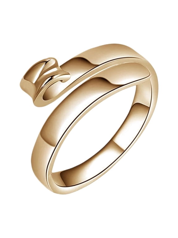 Knitting Crochet Ring Metal Open Yarn Finger Holder Adjustable Ring Yarn Tension Ring for Crochet Finger Release Knitting Craft Accessories Tools for Mother Grandma (Rose Gold,One Size)