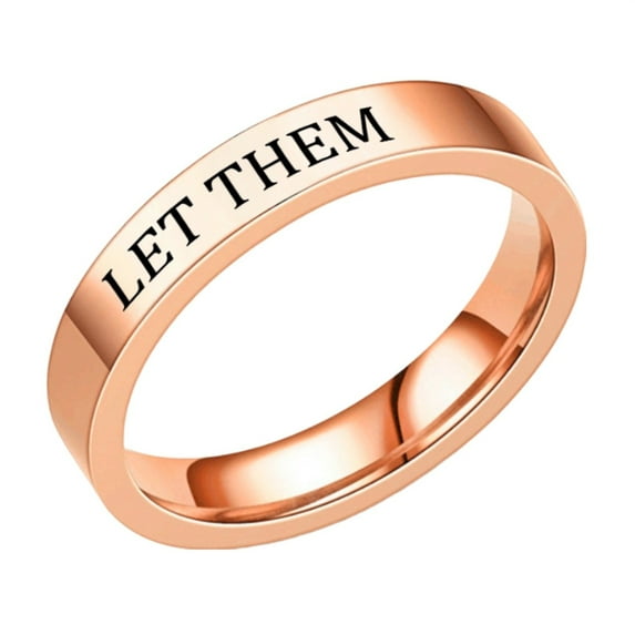 CILENON Let Them Ring Let Them Stainless Steel Engraved Ring To Sorority Sisters Best Friends Inspirational Friendship Ring Motivational Friendship Jewelry Gift (Rose Gold,6)