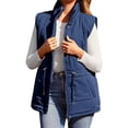 thumbnail image 1 of CILENON Light Jackets for Women Casual Women's Solid Color Adjustable Waist Single Breasted Mid Length Cotton Jacket (Navy Blue,XXL), 1 of 2