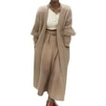 thumbnail image 1 of CILENON Long Cardigans for Women Trendy Women's Solid Color Long Sleeved Loose Pocket Casual Mid Length Cardigan (Beige,M), 1 of 4