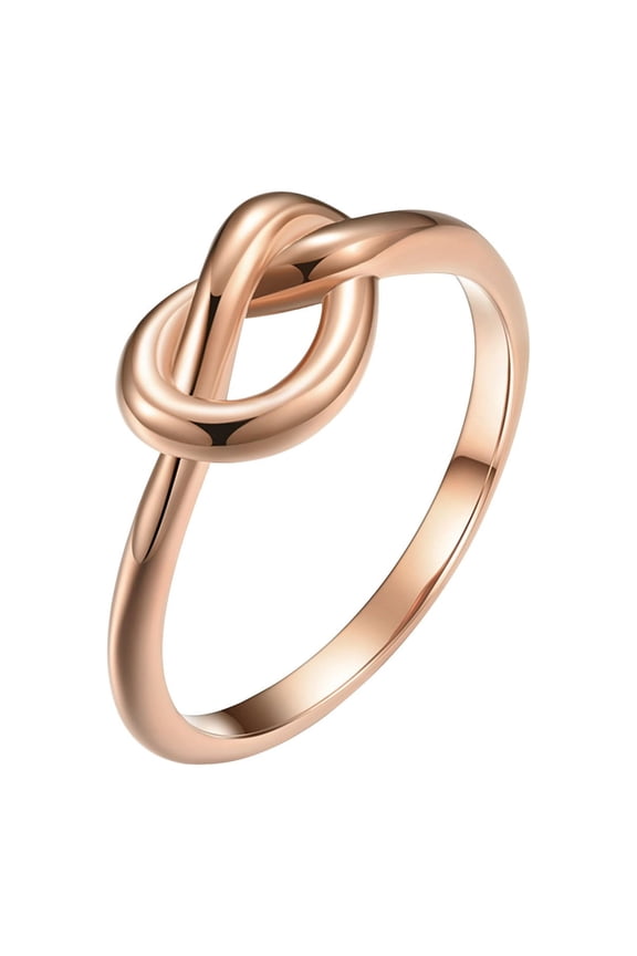Love Ring Women Men Ring Knotted Heart Titanium Steel Female Ring Jewelry Gift Finger Stackable Rings Sterling Silver Rings Wedding Ring(Rose Gold,9)