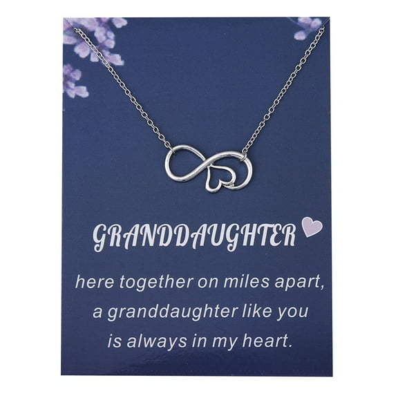 CILENON Love Unlimited Love 8 Figure Pendant Necklace With Card For Granddaughter (Silver,One Size)