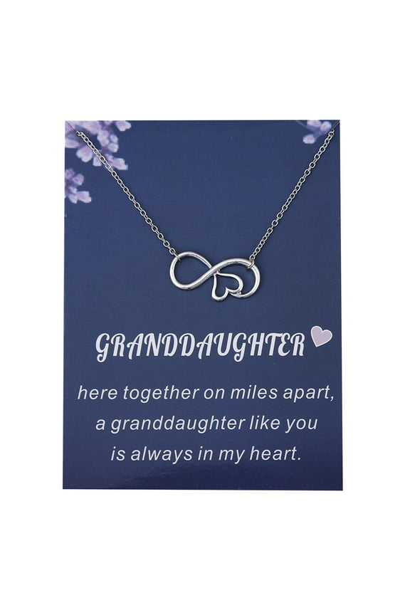 Love Unlimited Love 8 Figure Pendant Necklace With Card For Granddaughter (Silver,One Size)