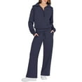 thumbnail image 1 of CILENON Women 2 Piece Outfits Sweatsuit Oversized Sweatshirt Sweatpants Tracksuit Sweat Lounge Matching Set 2024 Fall Trendy Set (Navy Blue,L), 1 of 5