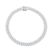 CILENON Mens Cuban Link Chain Necklace Silver 12Mm Diamond Prong Cuban Chain 18Inch Length Hip Hop Jewely With Gift Box(Silver 20) One Size