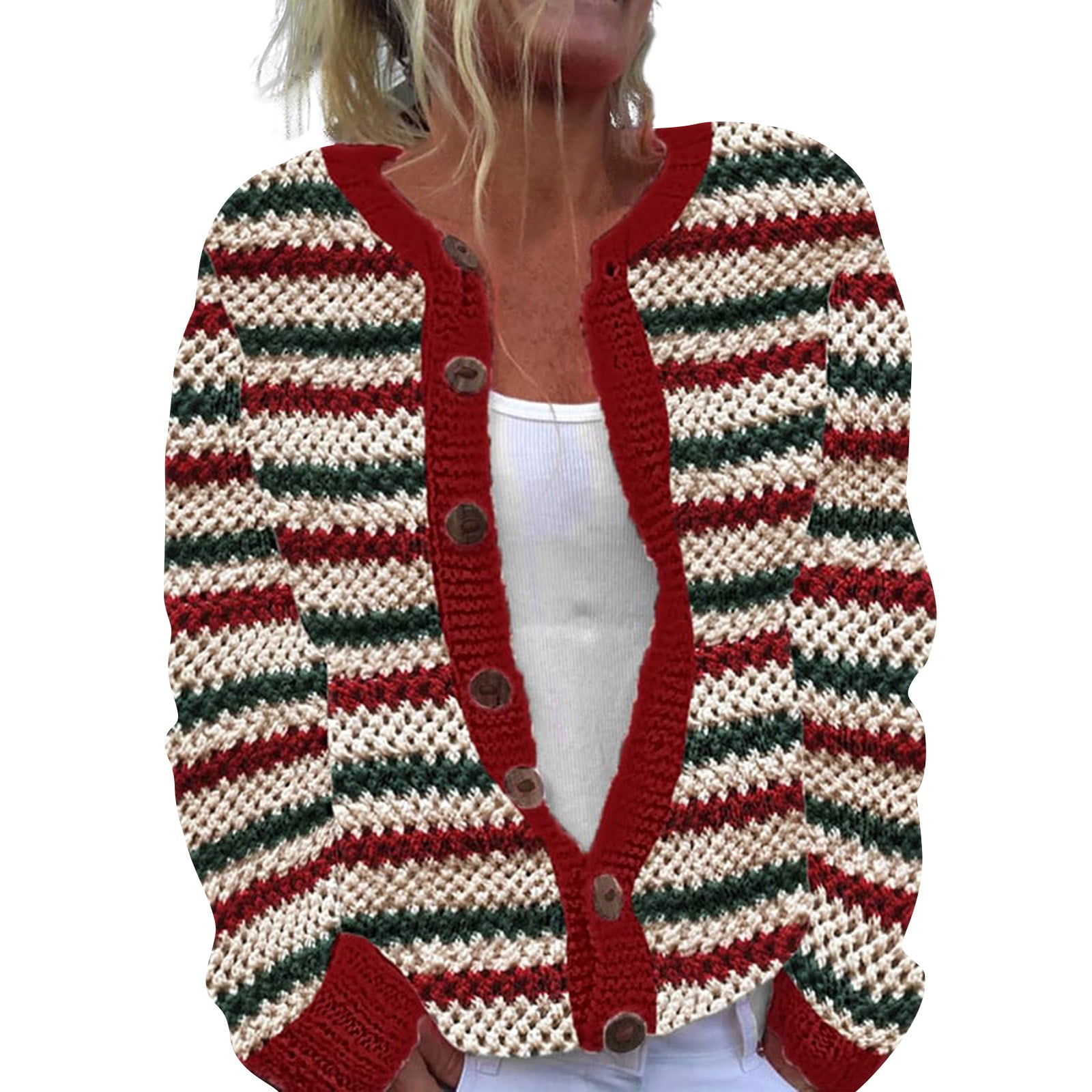 CILENON New Year 2025 Ugly Christmas Sweater for Women Cute Xmas Open