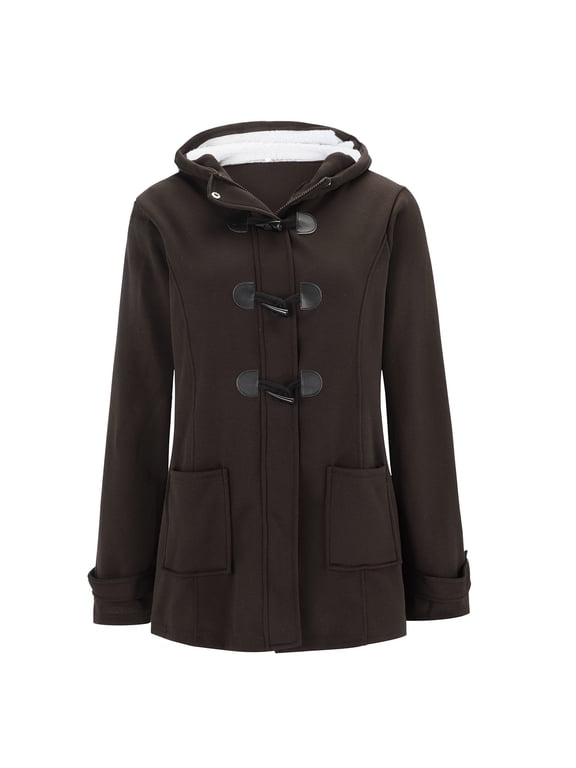 New Year Gift Winter Coats for Women Warm Sherpa Lined Thick Parkas Jacket Windproof Outerwear With Fur Hood Plus Size Puffer Jacket Fall Jackets(Coffee,S)
