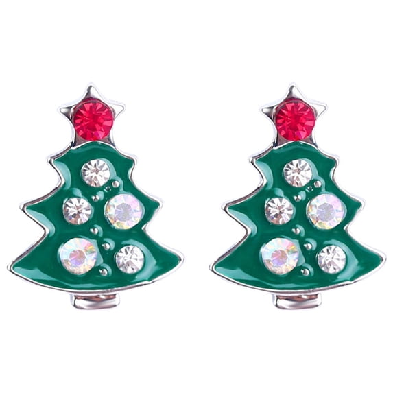 CILENON Pearl Christmas Earrings Christmas Creative Holiday Party Earrings Jewelry Hoop Earrings Women (I,One Size)
