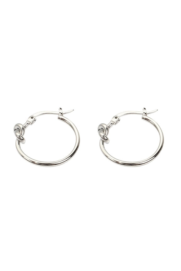 Pearl Fashion Chunky Twist Knot Thick Earrings Fashion Gold Plated Twist Knot Hoop Earrings (Silver,One Size)