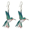 thumbnail image 1 of CILENON Pearl Hummingbird Earrings Oil Drop Enamel Multicolor Hummingbird Earrings Female Jewelry (Silver,A), 1 of 6