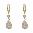 thumbnail image 1 of CILENON Pearl Super Flash Zircon Water Drop Earrings Exquisite Crystal Zircon Earrings 2022 Earrings All Earrings (Gold,One Size), 1 of 6