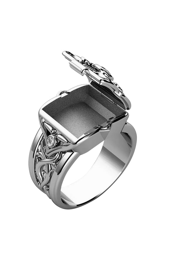 Personality Rings Open Top Men'S And Women'S Rings Popular Couple Rings Valentine'S Day Gifts (Silver,11)