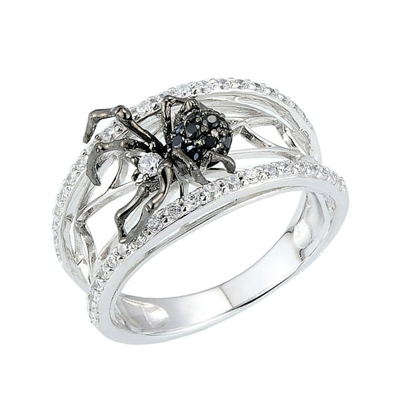 CILENON Pinky Ring Copper Ring Creative Three-Dimensional Black Ring Size 6-10 Stainless Steel Rings for Women Costume Jewelry for Women Love Ring(Black,8)