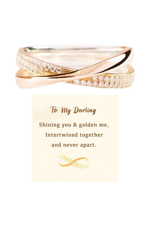 Pinky Ring To My Darling Rings Couples Rings Gifts for Couples Rings for Women Two Tone Rings Gifts for Her Stainless Steel Rings for Women Costume Jewelry for Women Love Ring(Multi-color,8)