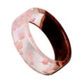 thumbnail image 1 of CILENON Pinky Ring Resin Ring Beautiful Flower Resin Rings Gift for Women And Men Fashion Jewelry Special Gifts Stainless Steel Rings for Women Costume Jewelry for Women Love Ring(K,One Size), 1 of 2