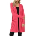 thumbnail image 1 of CILENON Plus Size Cardigan Cardigan for Women Casual Women Lightweight Open Front Cardigan Solid Soft Long Sleeve Sweater With Pockets (Watermelon Red,XL), 1 of 6