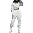 thumbnail image 1 of CILENON Plus Size Sweat Suits for Women Women's Sports Hoodie Long Sleeve Hoodie Pullover Sweatshirt Two Piece Set Terry Cloth Sets for Women Clothing Plus Size Workout Sets (White,XL), 1 of 5