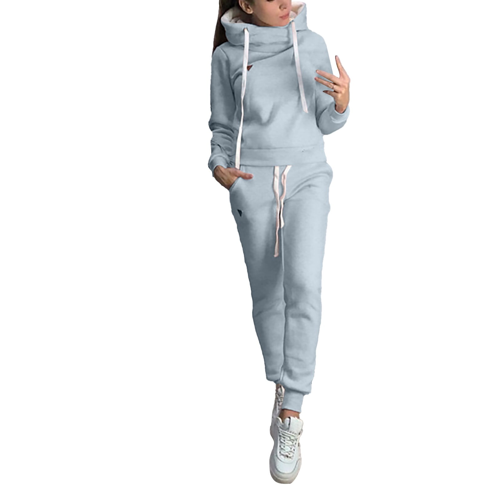 CILENON Plus Size Track Suits for Women Women's Sports Hoodie Long