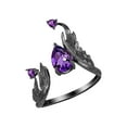 thumbnail image 1 of CILENON Punk Wind Night Ring With Purple Diamond Opening Ring Design Cool Ring Jewelry. (Black,One Size), 1 of 6