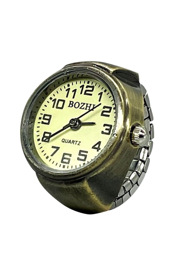 Real Watch Ring To Tell Time Vintage Watch Clock Ring Round Chunky Ring Silver Adjustable Ring Fashion Watch Jewelry One Size
