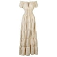 thumbnail image 1 of CILENON Renaissance Costume Women Medieval Chemise Dress Peasant Tops Irish Under Dress Homecoming Dresses Flowy Formal Dresses for Women(Beige,XXL), 1 of 2