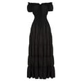 thumbnail image 1 of CILENON Renaissance Costume Women Medieval Chemise Dress Peasant Tops Irish Under Dress Homecoming Dresses Flowy Formal Dresses for Women(Black,M), 1 of 2