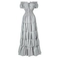 thumbnail image 1 of CILENON Renaissance Costume Women Medieval Chemise Dress Peasant Tops Irish Under Dress Homecoming Dresses Flowy Formal Dresses for Women(Grey,M), 1 of 2