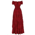 thumbnail image 1 of CILENON Renaissance Costume Women Medieval Chemise Dress Peasant Tops Irish Under Dress Homecoming Dresses Flowy Formal Dresses for Women(Red,XS), 1 of 2