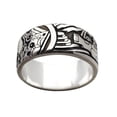 thumbnail image 1 of CILENON Retro Fashion Alien Spacecraft Ring Band Mechanic Stainless Steel Ring (D,One Size), 1 of 2