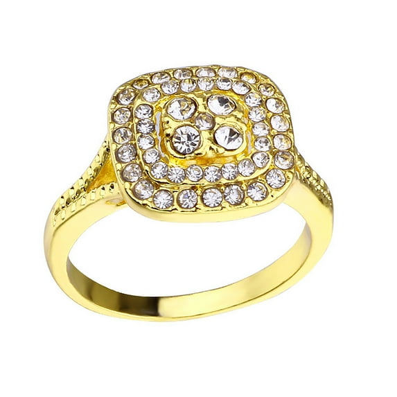 CILENON Rings For Women Rhinestone Rings Halloween Costumes For Women Gold Rings (Gold,9)