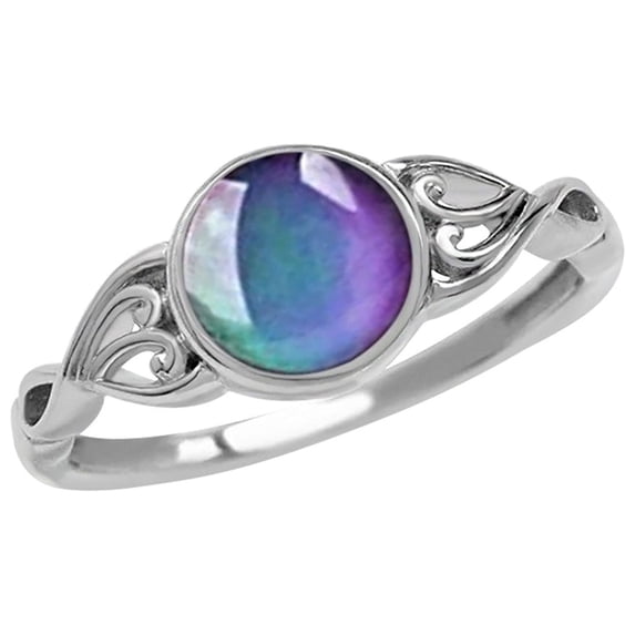 CILENON Rings Temperature Colour Changing Rings For Women Fashion Jewelry Popular Accessories Holiday Gift For Wife (Silver,7)
