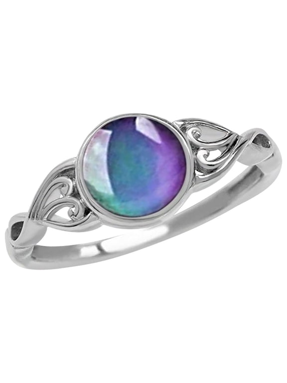 Rings Temperature Colour Changing Rings For Women Fashion Jewelry Popular Accessories Holiday Gift For Wife (Silver,7)