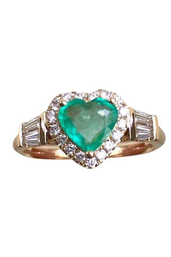Rings for Women Non Tarnish Gemstone Birthstone Sapphire Statement Engagement Rings for Women Anniversary Promise Rings for Her Pinky Ring Stainless Steel Rings for Women (Green,8)