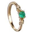 thumbnail image 1 of CILENON Rings for Women Sterling Silver Emeralds Rings Rings Rose Gold Plated Inlays Emeralds Rings Rings Rose Gold Plated Inlays Rings for Women Non Tarnish Pinky Ring (Gold,8), 1 of 5