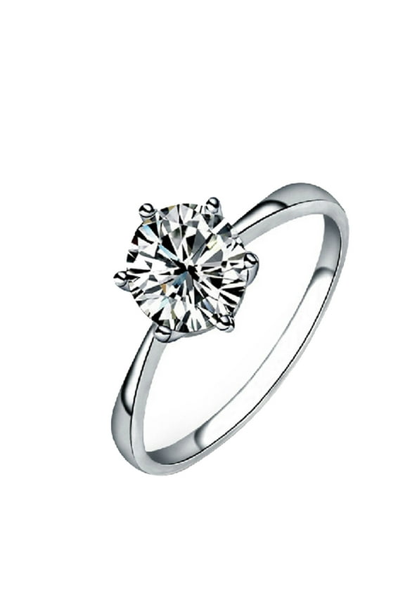 Rings for Women Sterling Silver Fashion Rings for Women Bridal Wedding Romantic Jewelry Engagement Rings Gift Rings for Women Non Tarnish Pinky Ring Stainless Steel Rings for Women(Silver,6)