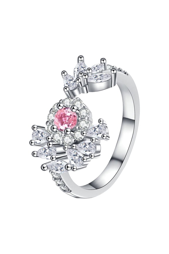 Rings for Women Sterling Silver Light Luxury Exquisite Love Ring Fashionable And Versatile Personality High End Opening Sweet And Cool Ring Rings for Women Non Tarnish Pinky Ring (B,One Size)