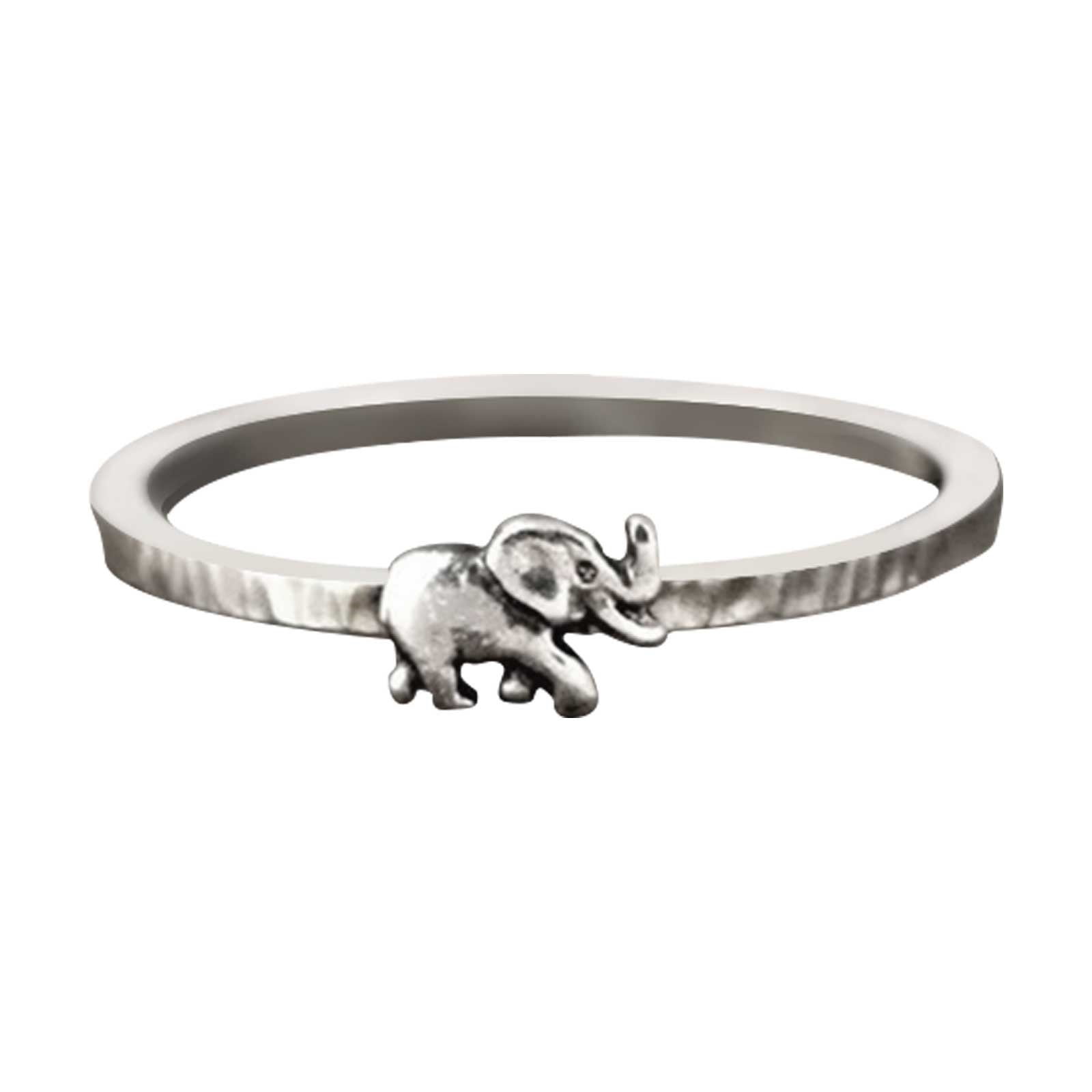 CILENON Rose Gold Rings for Women Elephant Ring Retro Silver Girl ...