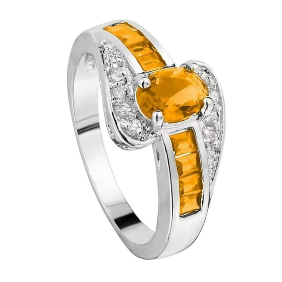 CILENON Rose Gold Rings for Women Mother's Day Gift Silver Ring for Women Birthstone Ring Engagement Ring for Women Anniversary Wedding Promise Ring Gold Ring Gold Filled Ring Gold Ring Set(F,11)