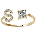 thumbnail image 1 of CILENON Rubber Rings Women Fashionable And Opening 26 Letters With Diamond Ring Ladies Jewelry Silver Ring Ring Set Chunky Gold Rings(S,One Size), 1 of 4