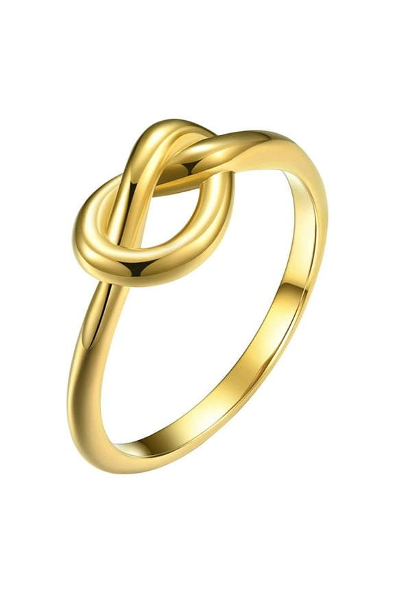 Rubber Rings Women Women Men Ring Knotted Heart Titanium Steel Female Ring Jewelry Gift Finger Silver Ring Ring Set Chunky Gold Rings(Gold,7)